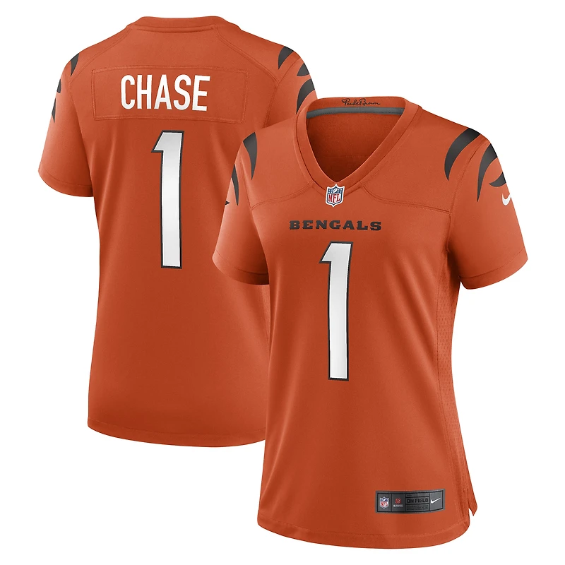 Women's Nike Ja'Marr Chase  Orange Cincinnati Bengals Alternate Game Jersey