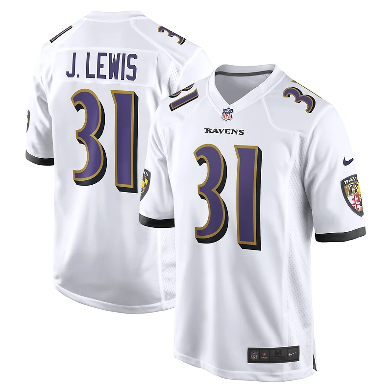 Men's Nike Jamal Lewis White Baltimore Ravens Retired Player Game Jersey
