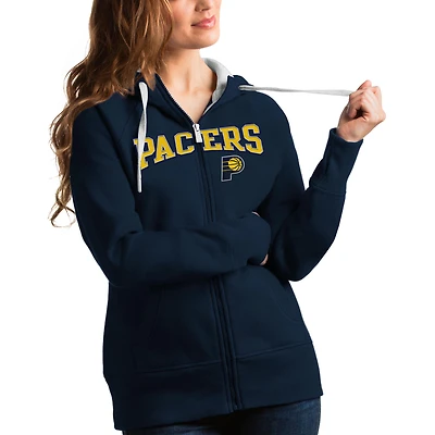 Women's Antigua Navy Indiana Pacers Team Victory Full-Zip Hoodie