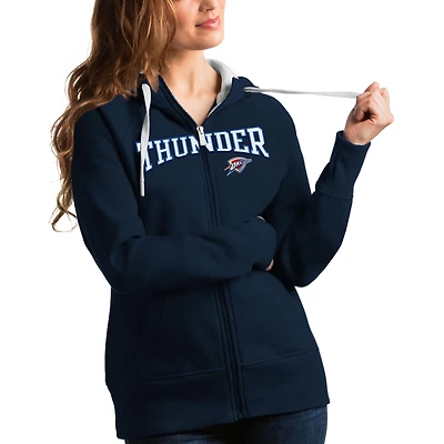 Women's Antigua Navy Oklahoma City Thunder Team Victory Full-Zip Hoodie