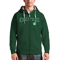 Men's Antigua Hunter Green Boston Celtics Victory Full-Zip Hoodie