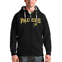 Men's Antigua Black Indiana Pacers Victory Full-Zip Hoodie