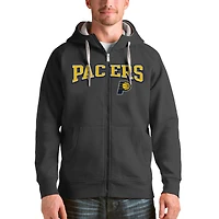 Men's Antigua Charcoal Indiana Pacers Victory Full-Zip Hoodie