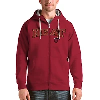 Men's Antigua Red Miami Heat Victory Full-Zip Hoodie