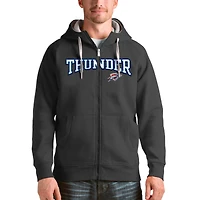 Men's Antigua Charcoal Oklahoma City Thunder Victory Full-Zip Hoodie