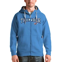 Men's Antigua Light Blue Oklahoma City Thunder Victory Full-Zip Hoodie