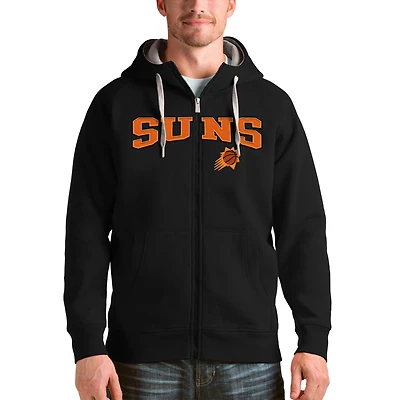 Men's Antigua Black Phoenix Suns Victory Full-Zip Hoodie