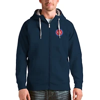 Men's Antigua Navy Detroit Pistons Logo Victory Full-Zip Hoodie