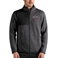 Men's Antigua Heathered Charcoal New Orleans Pelicans Fortune Full-Zip Jacket