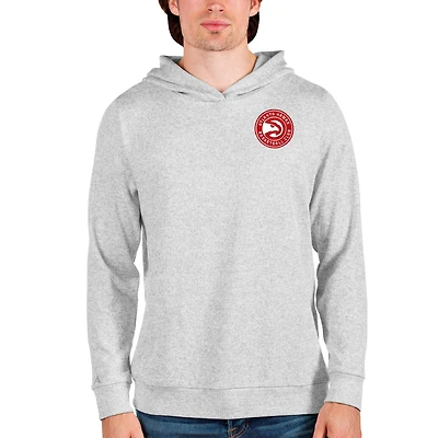 Men's Antigua Heathered Gray Atlanta Hawks Absolute Pullover Hoodie