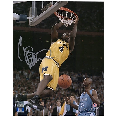 Chris Webber Michigan Wolverines Autographed 8'' x 10'' Dunk vs. UNC Tar Heels Photograph