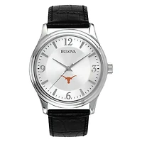 Men's Silver Texas Longhorns Leather Watch