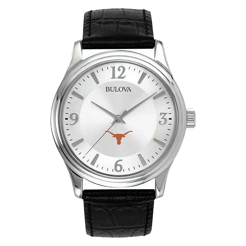 Men's Silver Texas Longhorns Leather Watch