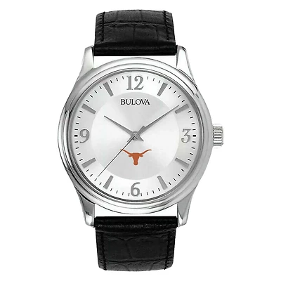 Men's Silver Texas Longhorns Leather Watch