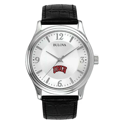 Men's Silver UNLV Rebels Leather Watch