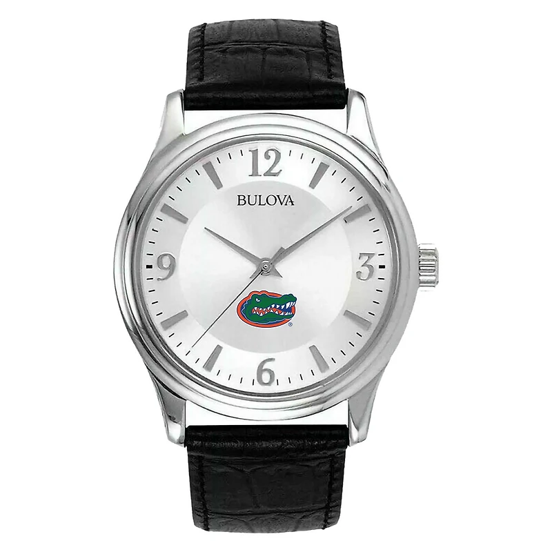 Men's Silver Florida Gators Leather Watch