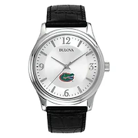 Men's Silver Florida Gators Leather Watch