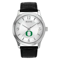 Men's Silver Oregon Ducks Leather Watch