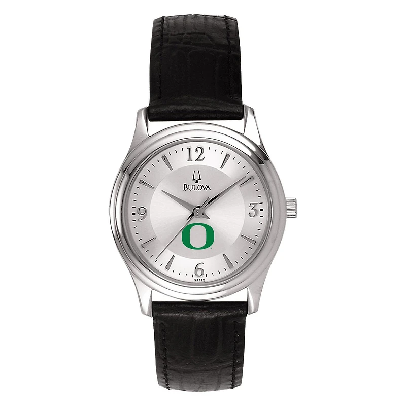 Women's Silver Oregon Ducks Leather Watch