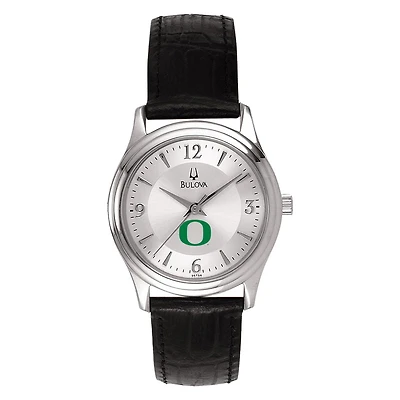 Women's Silver Oregon Ducks Leather Watch