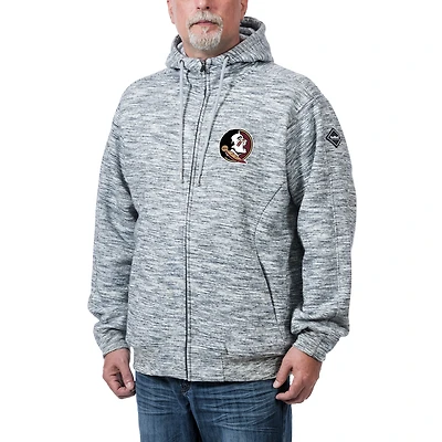 Men's Franchise Club Heathered Gray Florida State Seminoles Clutch Full-Zip Fleece Hoodie Jacket