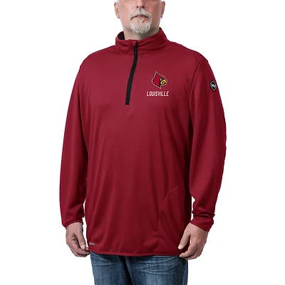 Men's Franchise Club Red Louisville Cardinals Flow Thermatec Quarter-Zip Pullover Top