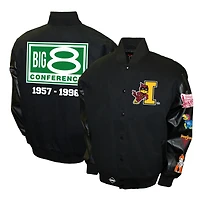 Men's Franchise Club Black Iowa State Cyclones 1957-1996 Big 8 Conference Commemorative Twill Full-Snap Jacket