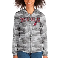 Women's Antigua Camo New Jersey Devils Team Absolute Full-Zip Hoodie