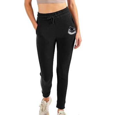 Women's Antigua Heathered Black Vancouver Canucks Action Jogger Pants
