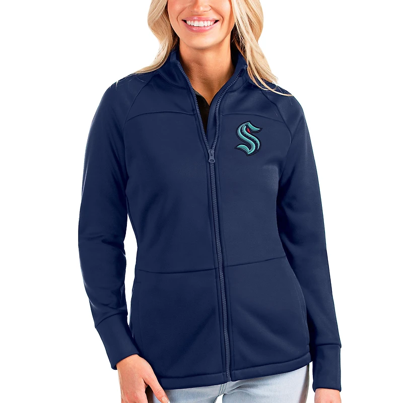 Women's Antigua Navy Seattle Kraken Links Full-Zip Golf Jacket