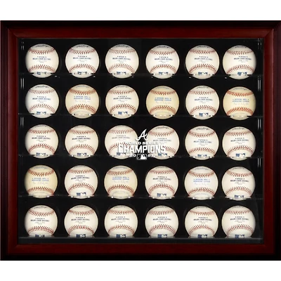 Atlanta Braves 2021 MLB World Series Champions Mahogany Framed Logo 30-Baseball Display Case