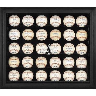 Atlanta Braves 2021 MLB World Series Champions Black Framed Logo 30-Baseball Display Case