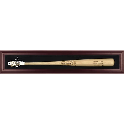Atlanta Braves 2021 MLB World Series Champions Brown Framed Wall-Mounted Logo Bat Display Case