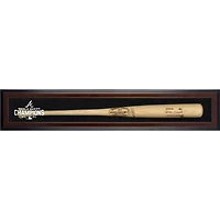 Atlanta Braves 2021 MLB World Series Champions Mahogany Framed Wall-Mounted Logo Bat Display Case