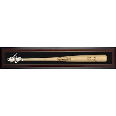 Atlanta Braves 2021 MLB World Series Champions Mahogany Framed Wall-Mounted Logo Bat Display Case