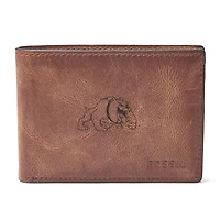 Men's Fossil Brown Bowie State Bulldogs Derrick Front Pocket Bi-Fold Wallet