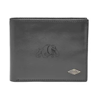 Men's Fossil Black Bowie State Bulldogs Ryan RFID Flip ID Bi-Fold Wallet