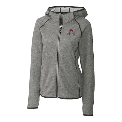 Women's Cutter & Buck Heathered Gray Florida State Seminoles Bobby Bowden Mainsail Full-Zip Hooded Jacket