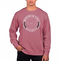 Men's Uscape Apparel Crimson Washington State Cougars Pigment Dyed Fleece Crew Neck Sweatshirt