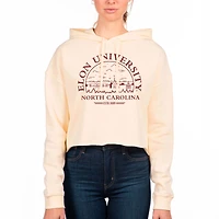 Women's Uscape Apparel Cream Elon Phoenix Fleece Cropped Pullover Hoodie