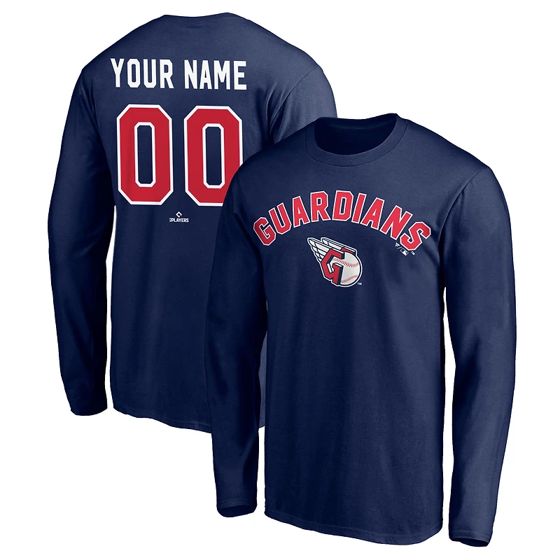 Men's Navy Cleveland Guardians Personalized Winning Streak Long Sleeve T-Shirt