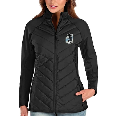 Women's Antigua Black Minnesota United FC Altitude Full-Zip Jacket