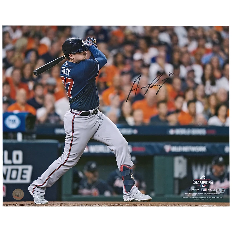 Austin Riley Atlanta Braves Autographed 16" x 20" 2021 World Series Champions Hitting Photograph