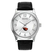 Men's Silver Oregon State Beavers Leather Watch
