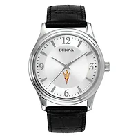 Men's Silver Arizona State Sun Devils Leather Watch