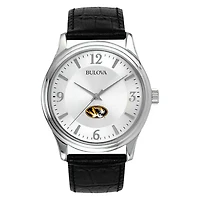Men's Silver Missouri Tigers Leather Watch
