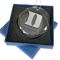 Duke Blue Devils 3.25'' Personalized Etched Glass Ornament