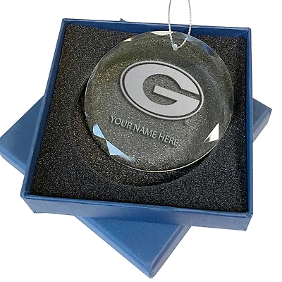 Georgia Bulldogs 3.25'' Personalized Etched Glass Ornament