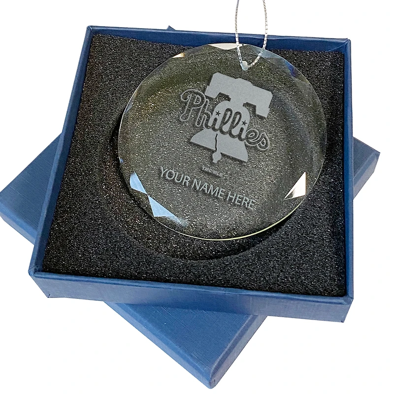 Philadelphia Phillies 3.25'' Personalized Etched Glass Ornament