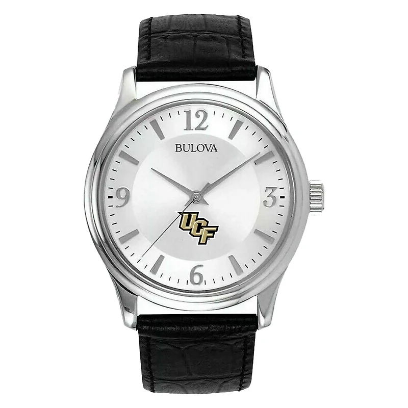 Men's Silver UCF Knights Leather Watch